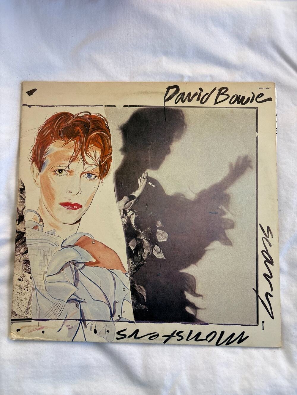 David Bowie Scary Monsters LP Vinyl Record early press Sterling